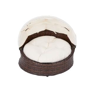 【Teamson】Teamson pets 編織貝殼型寵物床(附棉墊)