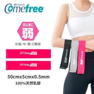 【Comefree】肌力鍛鍊圈/阻力帶/美臀圈 台灣製(粉色初階_2入組)