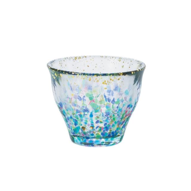 【ADERIA】日本津輕 2款 手作金彩花火湯吞杯 祭典湯吞杯 玻璃杯 85ml(玻璃杯 水杯 茶杯)