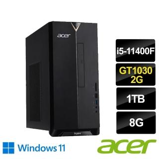 【Acer 宏碁】Aspire TC-1660 i5 六核獨顯電腦(i5-11400F/8G/1TB HDD/GT1030-2G/Win11)