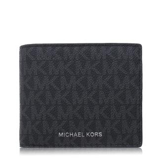 【Michael Kors】經典PVC / 附零錢袋 / 雙摺短夾(黑色)