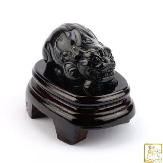 【吉祥水晶】銀沙黑曜石貔貅 192g(擋煞辟邪)