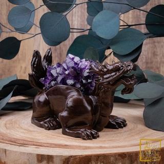 【吉祥水晶】紫水晶花龍龜 419g(鎮宅守財)