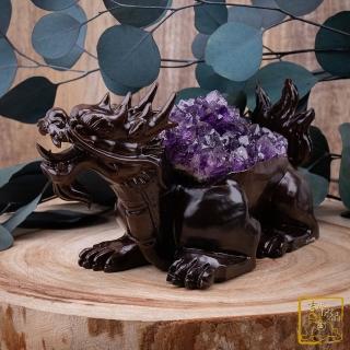 【吉祥水晶】紫水晶花龍龜 800g(鎮宅守財)