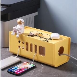 【MGSHOP】莫蘭迪系電源線收納盒(集線盒 電線收納)