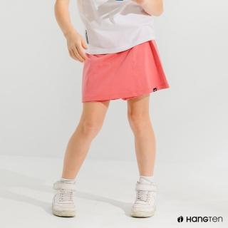 【Hang Ten】女童-REGULAR FIT有機棉鬆緊休閒褲裙(粉)