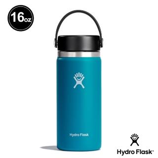 【Hydro Flask】寬口霧面 16oz/473ml 真空保溫瓶(湖水藍)