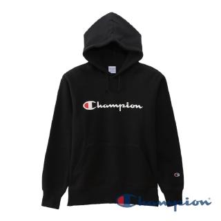 【Champion】BASIC草寫Logo連帽Tee-黑色