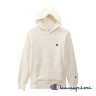 【Champion】BASIC內刷毛連帽Tee-米白色