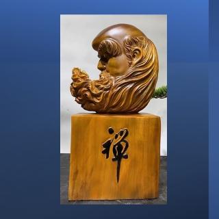 【桃花源創意工坊】禪_達摩_木雕(木雕)