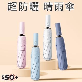 【Coloxy】輕量超防曬UPF50+自動傘 時尚配色 大傘面晴雨傘(8骨防風/黑膠抗UV/遮陽降溫/摺疊傘)