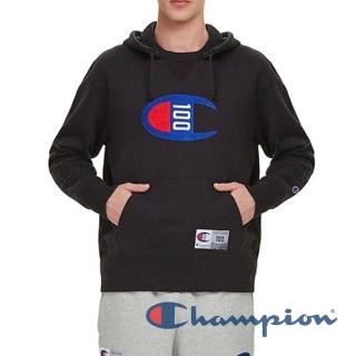 【Champion】USA C100大C 刺繡連帽TEE-黑