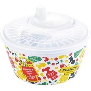 【小禮堂】Snoopy 美耐皿蔬果瀝水器 3.2L 《黃綠紅滿版款》(平輸品)