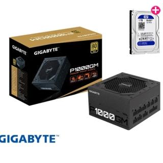【1TB桌上型硬碟組】GIGABYTE 技嘉 P1000GM 80PLUS電源供應器+WD 1TB硬碟