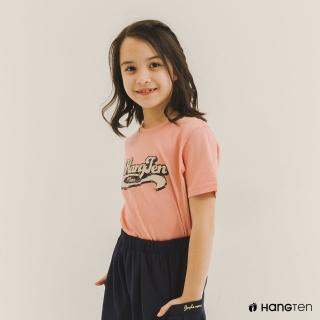 【Hang Ten】童裝-有機棉美式復古LOGO印花T恤(粉)