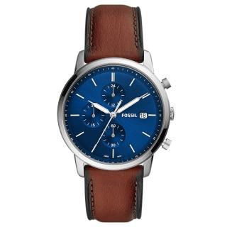 【FOSSIL】Minimalist Chrono風格錶面計時手錶42mm(FS5850)