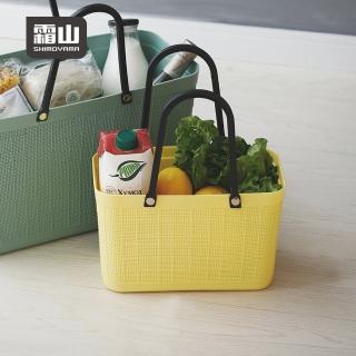 【SHIMOYAMA 霜山】復古仿亞麻布格紋萬用防水便攜手提籃-多色可選