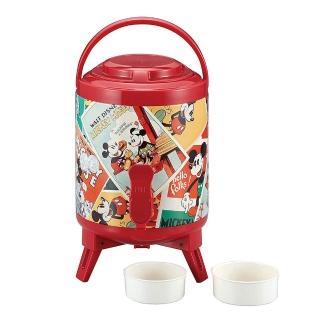 【Pearl】迪士尼 保溫保冷手提式茶桶 米奇家族 明信片 3L 附杯子x2(餐具雜貨)