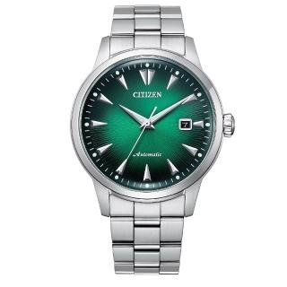 【CITIZEN 星辰】黑潮2代 綠面經典機械錶/41mm(NK0007-88X)