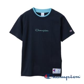 【Champion】AS刺繡字體短TEE-深藍色