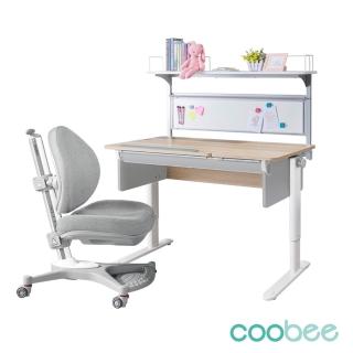 【SingBee 欣美】coobee L型板成長機能桌+高層架+138單背椅(兒童桌椅組/升降書桌椅/台灣製)