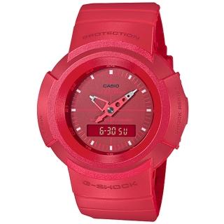 【CASIO 卡西歐】G-SHOCK 復刻經典ONE TONE系列雙顯手錶(AW-500BB-4E)