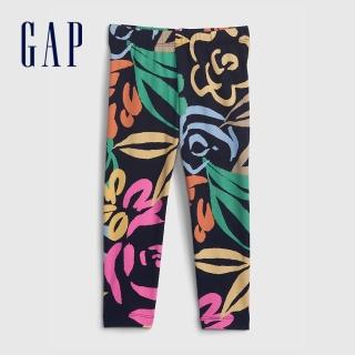 【GAP】女幼童 布萊納系列 可愛印花針織長褲(828512-海軍藍印花)