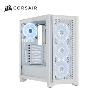 【CORSAIR 海盜船】iCUE 4000D RGB AIRFLOW QL 鋼化玻璃中塔式電競機殼(極地白)