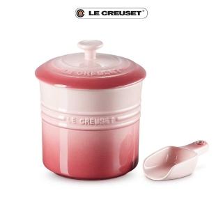 【Le Creuset】瓷器寵物飼料罐 附匙(櫻花粉)