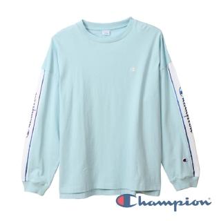 【Champion】Campus刺繡Logo長Tee-淺藍色