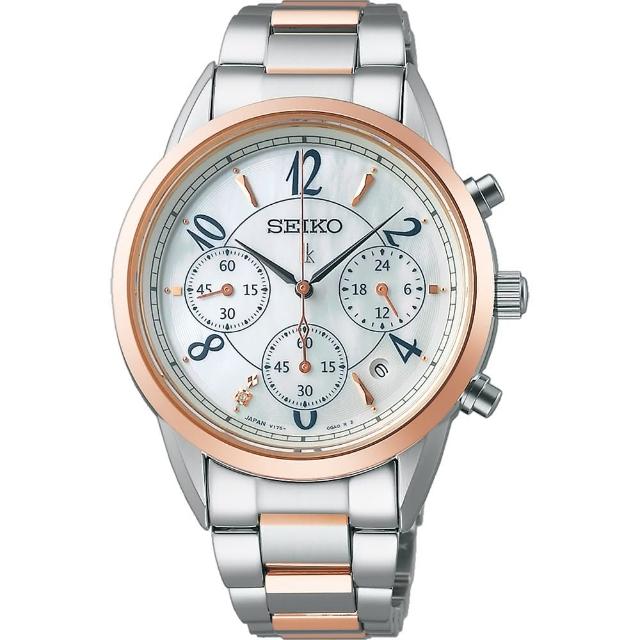 【SEIKO 精工】LUKIA 比利時精緻風太陽能三眼鋼帶女錶款36.4mm(多款可選 均一價)父親節 禮物 推薦