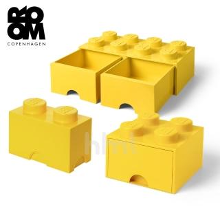 【LEGO 樂高】Room Copenhagen Storage Brick 2+Brick Drawer4+8 knobs樂高積木抽屜組合-黃色(樂高收納盒)