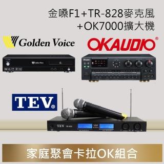 家庭聚會卡拉OK組合(金嗓F1_4TB+TR-828麥克風+OK7000擴大機)