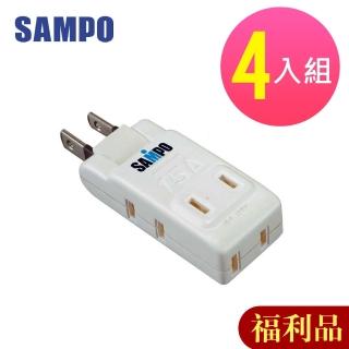 【SAMPO 聲寶】福利品4入組 轉向式4座2孔 擴充座(EP-UA4C)