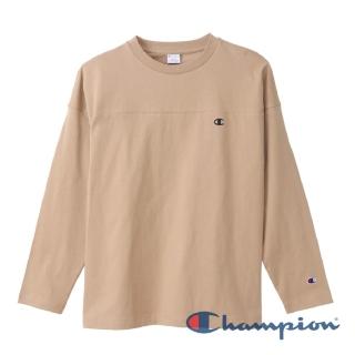 【Champion】Campus 背面配色Logo長Tee -卡其色