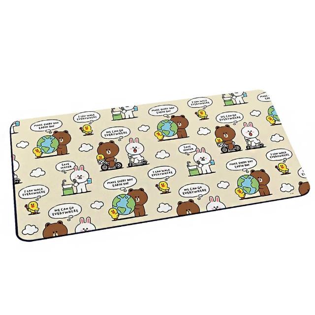 【收納王妃】LINE Friends 環保系列 軟式珪藻土地墊 踏墊(80x38x0.5cm)