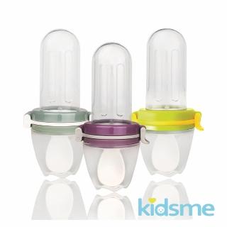 【kidsme】咬咬樂輔食器-擠壓式升級版(新增矽膠湯匙讓寶寶更方便食用)