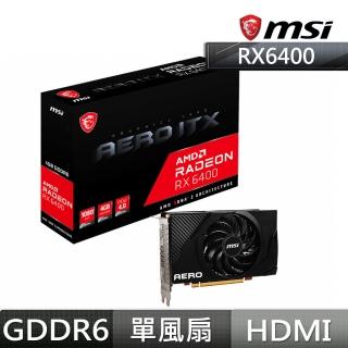 【MSI 微星】Radeon RX 6400 AERO 4G 顯示卡