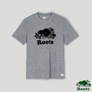 【Roots】Roots 男裝- 經典海狸LOGO短袖T恤(灰色)