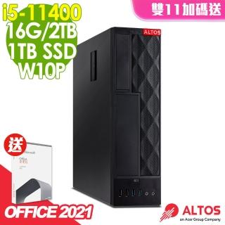 【Acer 宏碁】Altos P10F7 SFF 薄形工作站 i5-11400/16G/1TSSD+2TB/Office2021家用版/W10P(11代i5 六核心)