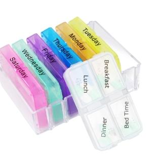 【神崎家居】1週7天抽屜式藥盒-英文版(旅行方便攜帶)