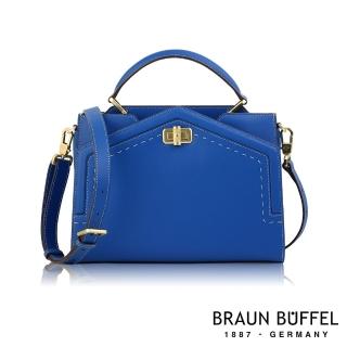 【BRAUN BUFFEL 德國小金牛】台灣總代理 奧菲莉亞-D 手提包-藍色(BF681-47-BL)