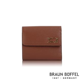 【BRAUN BUFFEL 德國小金牛】台灣總代理 索內特 9卡三折短夾-咖啡色(BF684-414-TO)