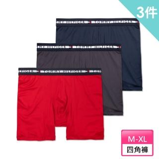 【Tommy Hilfiger】TOMMY 經典文字貼身四角內褲三件組-混色(平輸品)