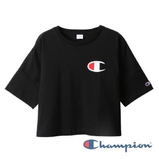 【Champion】Womens Logo短版Tee-黑色