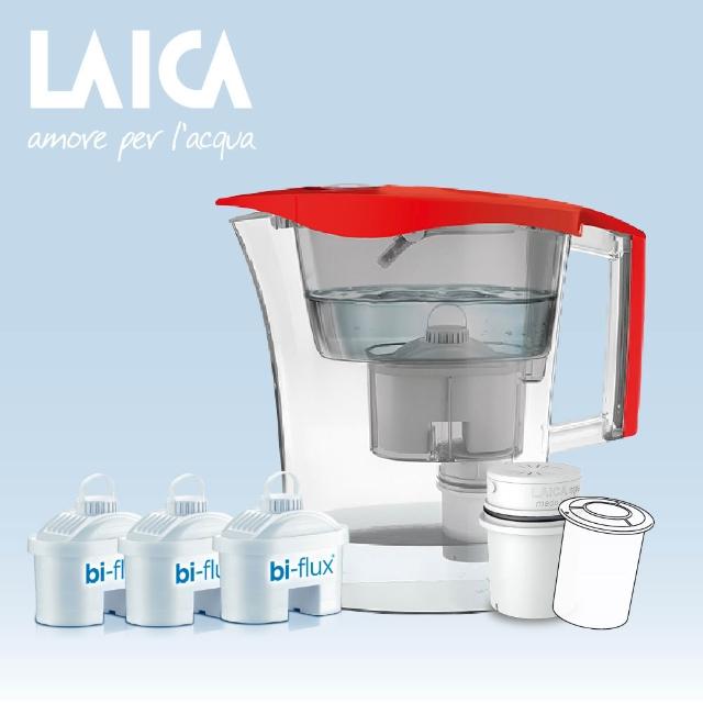 【LAICA 萊卡】除菌生飲濾水壺(1壺3芯+除菌濾芯)