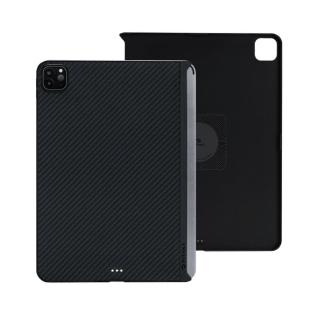 【PITAKA】iPad 2021 11吋航太纖維磁吸平板殼(黑金質感適手性極高)