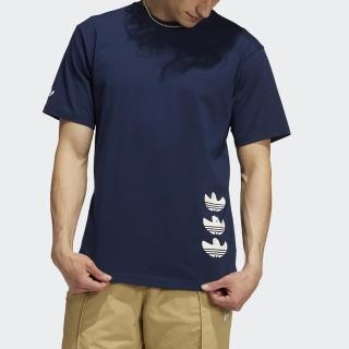 【adidas 愛迪達】上衣 男款 女款 短袖上衣 運動 三葉草 國際碼 GD SHMOO SS TEE 藍 GR8804