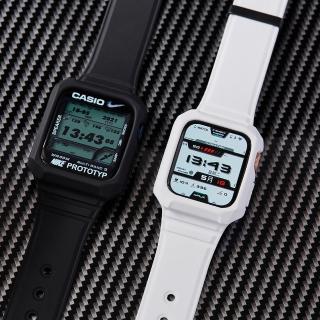 【E.B. MADE】適用蘋果 Watch 7代潮流系耐磨防撞錶殼一體成形錶帶 45mm(apple watch 7一體成形運動錶帶)