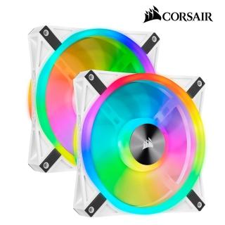 【CORSAIR 海盜船】iCUE QL140 RGB 白風扇 x2+控制器